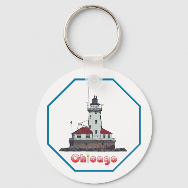 Chaveiro Chicago Harbor Light (Frente)