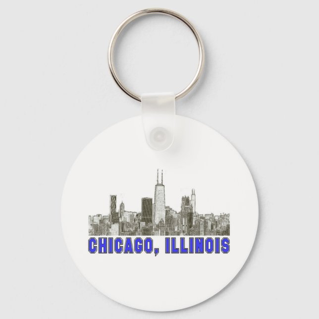 Chaveiro Chicago, Illinois Skyline (Frente)