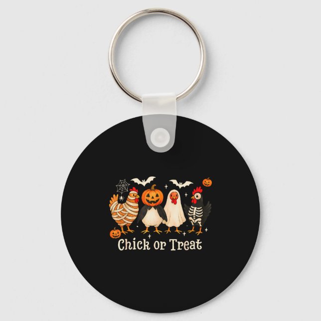 Chaveiro Chick Or Treat Funny Chicken Halloween Costume Chi (Frente)