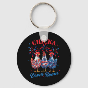 Chaveiro Chicka Boom Boom Galinha Patriótica Engraçada 4 De