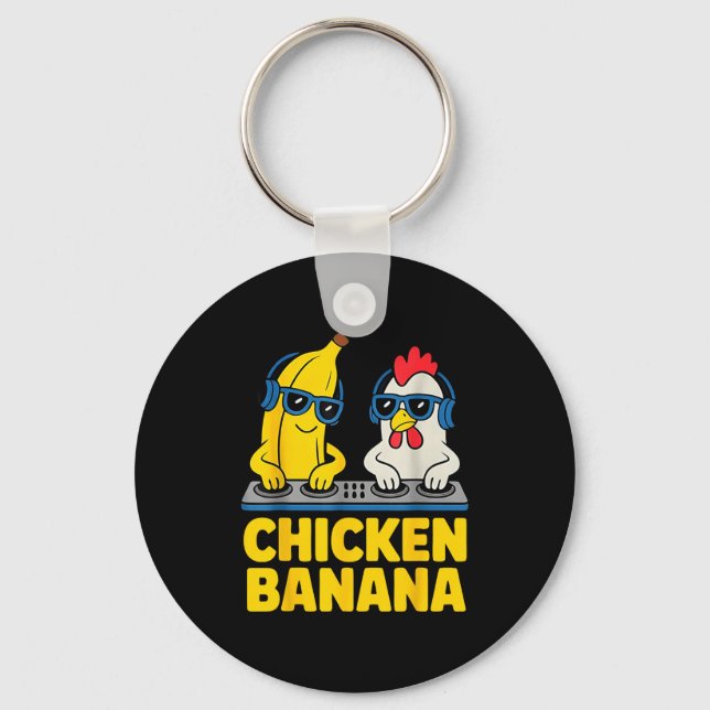 Chaveiro Chicken Banana Dj  (Frente)