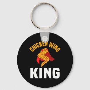 Chaveiro Chicken Engraçado Wing King Design Fast Comida Men