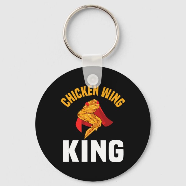 Chaveiro Chicken Engraçado Wing King Design Fast Comida Men (Frente)