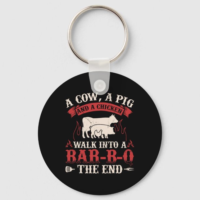 Chaveiro Chicken Graphic Meat Smoking Fumando (Frente)