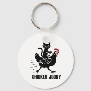 Chaveiro Chicken Jockey Funny Black Cat