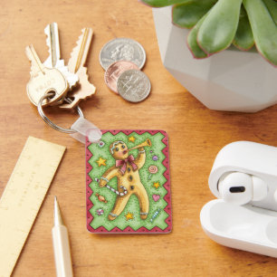 Chaveiro Chifre de sopro bonito do homem de pão-de-espéci