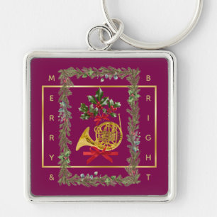 Chaveiro Chifre Francês Elegante Natal Roxo