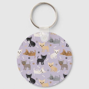 Chaveiro Chihuahua Bones e patas roxas