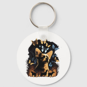 Chaveiro Chihuahua Butterfly Cachorro Natureza Mulheres