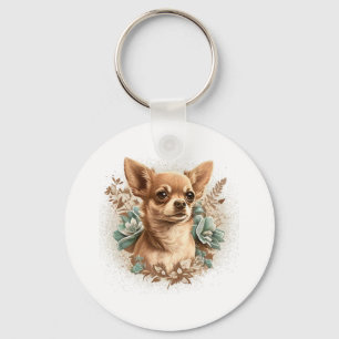 Chaveiro Chihuahua Cute Dog Linda Flores Rapariga