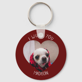Chaveiro Chihuahua cute wuff you love Valentine heart photo