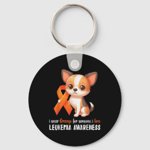 Chaveiro Chihuahua Eu Uso Laranja Alguém Que Eu Amo Leucemi