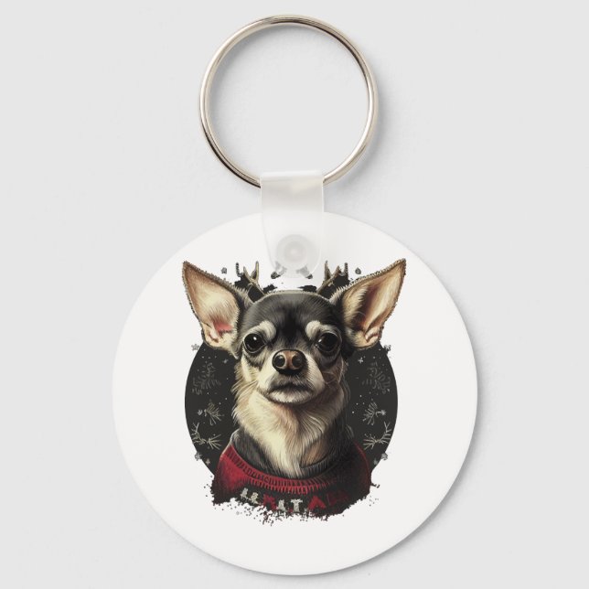 Chaveiro Chihuahua Felry Natal X-Mas Tree Cute (Frente)