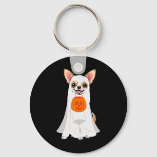 Chaveiro Chihuahua Ghost Pumpkin Halloween Cachorro voando 