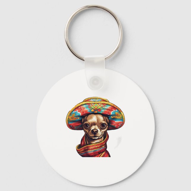 Chaveiro Chihuahua Mexico Cinco de Mayo Funny Dog (Frente)