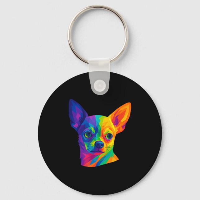 Chaveiro Chihuahua P Art Rtrait For Dog Owners  (Frente)