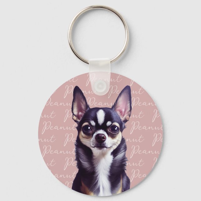 Chaveiro Chihuahua Pink Personalizado (Frente)