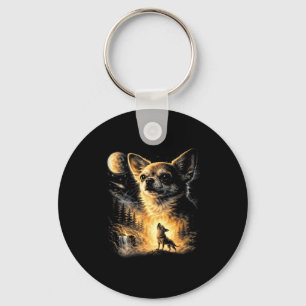 Chaveiro Chihuahua uivando para a lua meme de cachorro retr