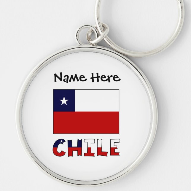 Chaveiro Chile and Chilean Flag Personalized  (Frente)