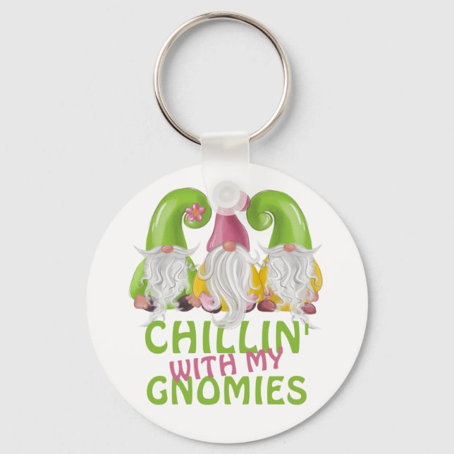 Chaveiro Chillin Com Meu Gnomies Gnomo Humor (Frente)