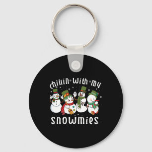 Chaveiro Chillin Com Meus Bonecos de Neve Papai Noel Boneco