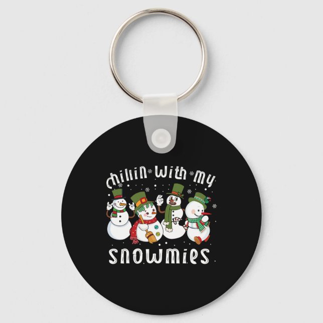 Chaveiro Chillin Com Meus Bonecos de Neve Papai Noel Boneco (Frente)