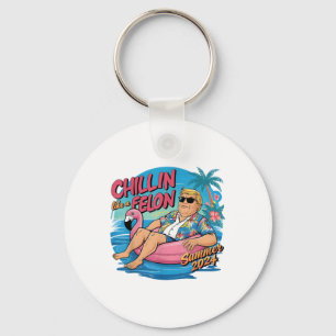 Chaveiro Chillin Como Um Felon Engraçado Shirt Summer Trum
