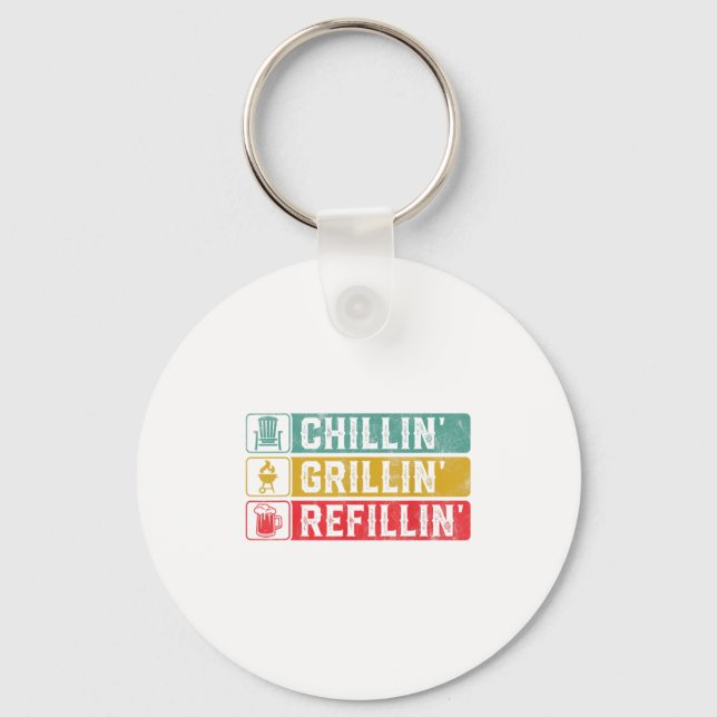 Chaveiro Chillin Grillin Refillin Churrasco Pit Carne Fuman (Frente)