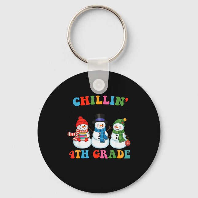 Chaveiro Chillin With My 4th Grade Snowmies Christmas Teach (Frente)