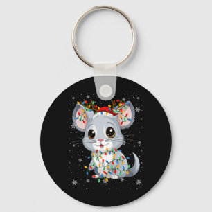 Chaveiro Chinchilla Animal Santa Hat Feia Árvore de Natal L