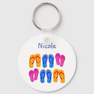 Chaveiro Chinelos de nome personalizado Sandal Summer