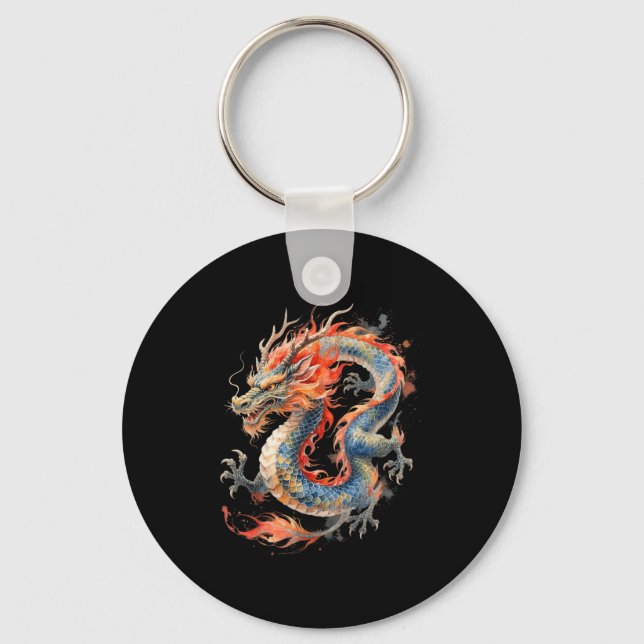 Chaveiro Chinese Dragon Asian Mythology Zodiac  (Frente)
