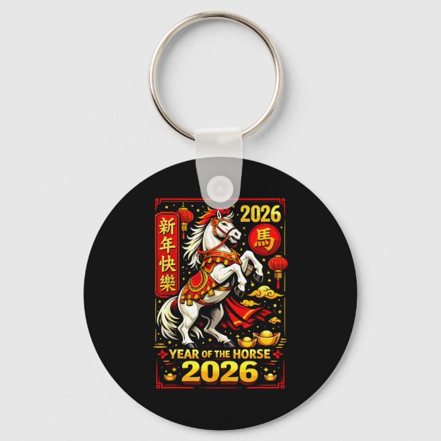 Chaveiro Chinese New Year 2026 Horse Year Lunar Zodiac  (Frente)