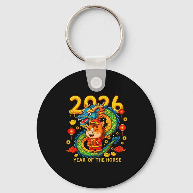 Chaveiro Chinese New Year 2026 Year Of The Horse Lunar New  (Frente)