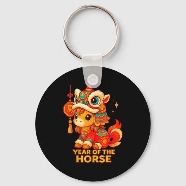 Chaveiro Chinese New Year Of The Horse 2026 Lunar New Year  (Frente)