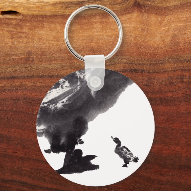 Chaveiro Chinesische Tuschekunst mit Entenmotiv (Frente)