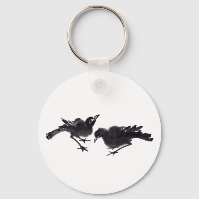 Chaveiro Chinesische Tuschekunst mit Vogelmotiv (Frente)