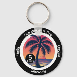 Chaveiro Chip de Aniversário Tropical de 12 Etapas Personal