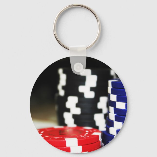 Chaveiro Chips Joando Casino Ganham Prêmio de Sorte de Jogo (Frente)