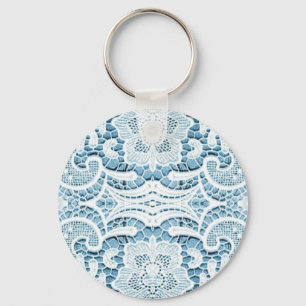 Chaveiro Chique Floral aqua azul-boêmica