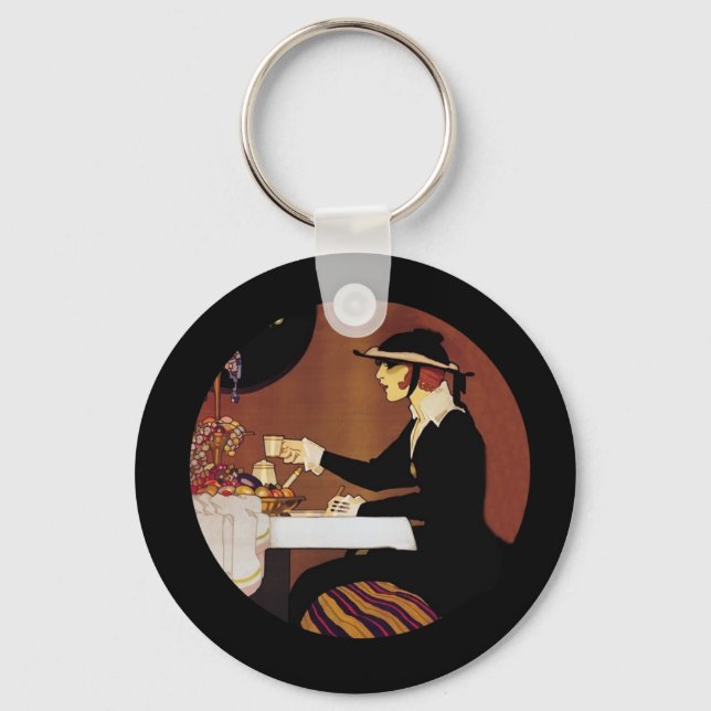 Chaveiro Chocolat Amatller Girl Bebendo Cacau (Frente)
