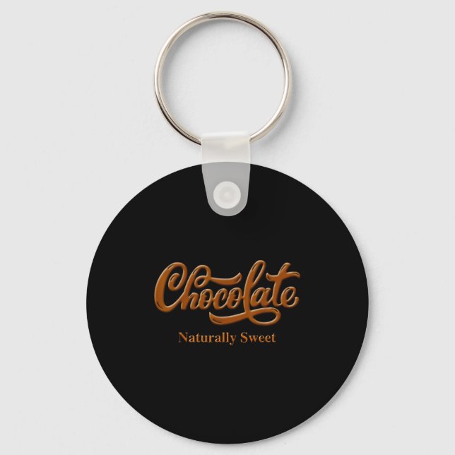 Chaveiro Chocolate Naturally Sweet Tee Proud-black Woman  (Frente)