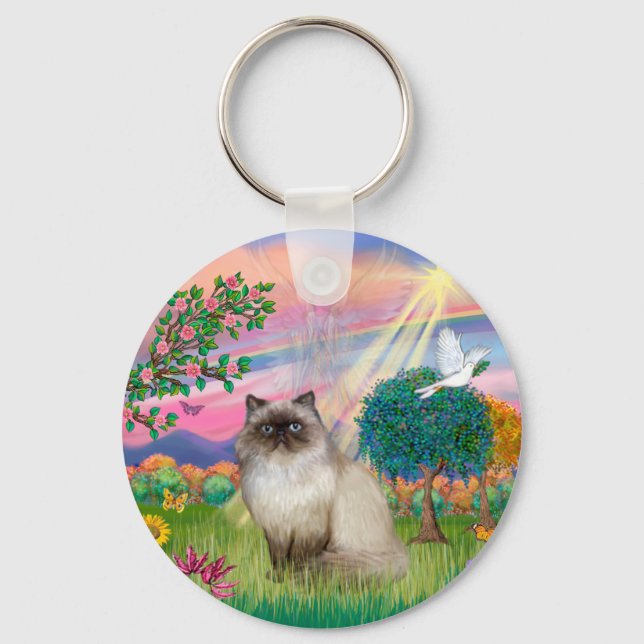 Chaveiro Chocolate Point Himalayan Cat - Cloud Angel (Frente)