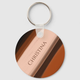 Chaveiro Chocolate Toffee Taupe Nome Personalizado 