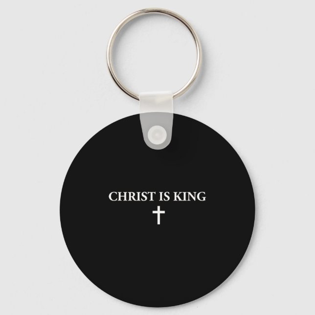 Chaveiro Christ Is King Christian Cross Religious Jesus Men (Frente)
