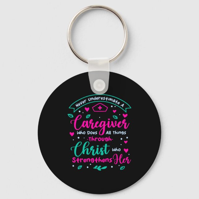 Chaveiro Christian Caregiver Female Caregiver Appreciation  (Frente)