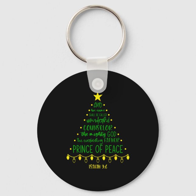 Chaveiro Christian Christmas Jesus Bible Names Xmas Tree Sh (Frente)
