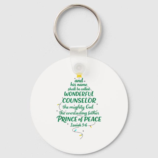 Chaveiro Christian Christmas Jesus Bible Names Xmas Tree Sh (Frente)