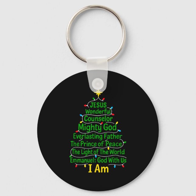 Chaveiro Christian Christmas Jesus Bible Names Xmas Tree Sh (Frente)