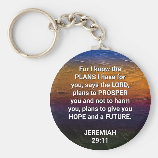 Chaveiro Christian, CONHEÇO OS PLANOS Jeremiah 29:11 (Frente)